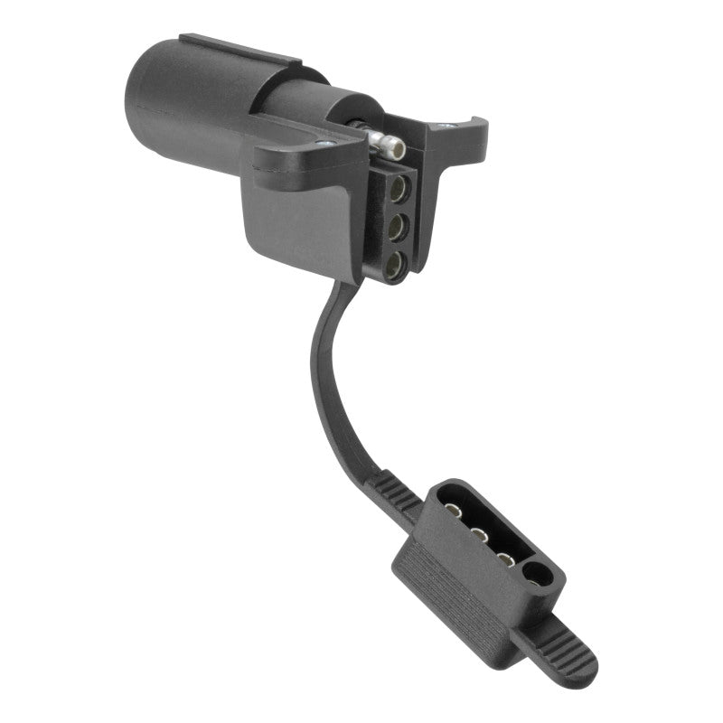 Curt Electrical Adapter w/Tester (6-Way Round Vehicle to 4-Way Flat Trailer)