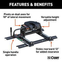Load image into Gallery viewer, Curt E16 5th Wheel Hitch w/Roller & Rails