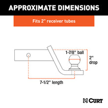 Load image into Gallery viewer, Curt Fusion Ball Mount w/1-7/8in Ball (2in Shank 5000lbs 2in Drop)