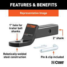 Load image into Gallery viewer, Curt Class 3 Ball Mount w/Pin (2in Shank 7500lbs 4in Drop 8-1/4in Long in Box)
