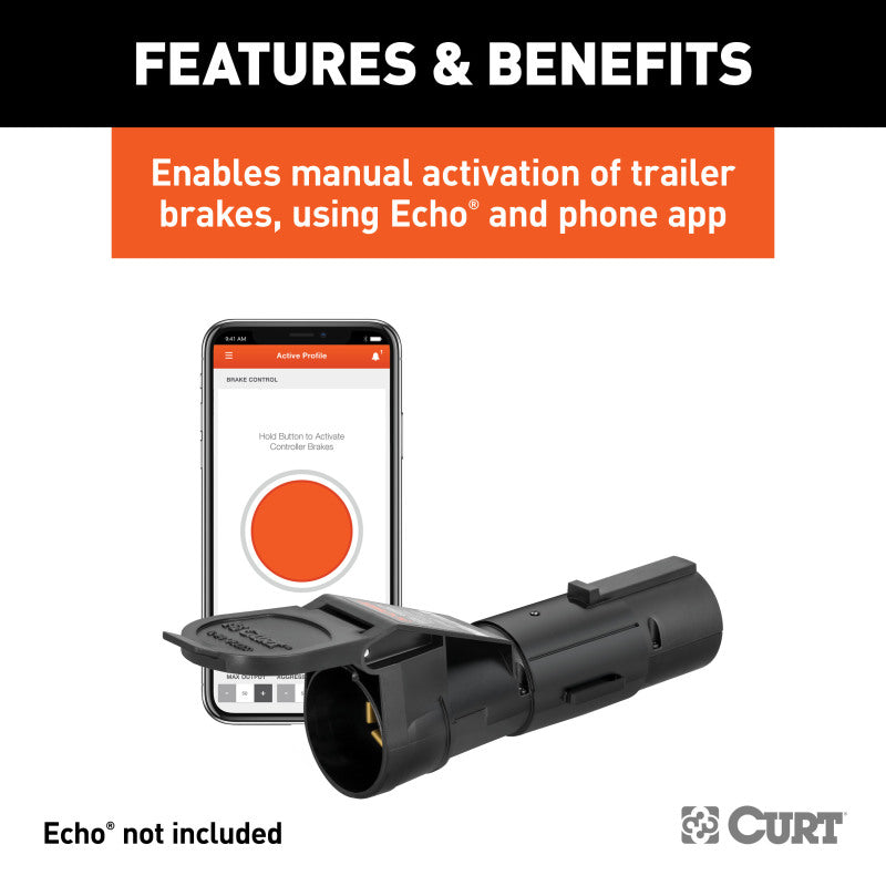 Curt Echo Mobile Trailer Brake Controller Manual Override Button