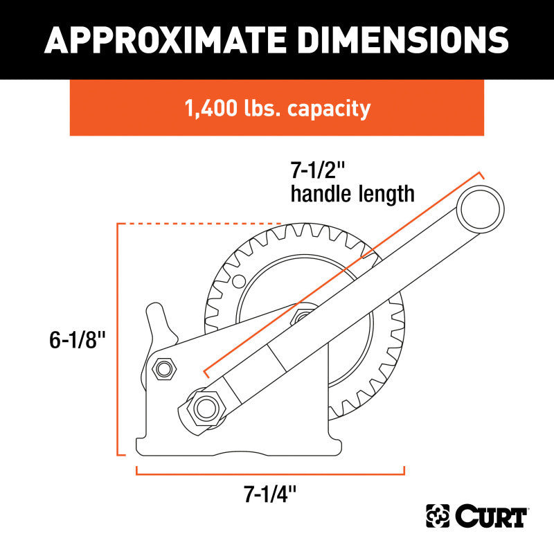 Curt Hand Winch (1400lbs 7-1/2in Handle)