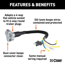 Load image into Gallery viewer, Curt Electrical Adapter (4-Way Flat Vehicle to 6-Way Round Trailer)