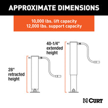 Load image into Gallery viewer, Curt Direct-Weld Square Jack w/Side Handle (12000lbs 12-1/2in Travel)