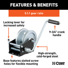 Load image into Gallery viewer, Curt Hand Winch (2100lbs 9-3/4in Handle)