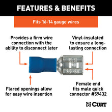 Load image into Gallery viewer, Curt Female Quick Connectors (16-14 Wire Gauge 100-Pack)