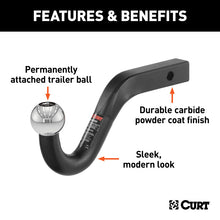 Load image into Gallery viewer, Curt Euro Mount (1-7/8in Ball 1-1/4in Shank 3500lbs -3/4in High 8-3/4in Long)