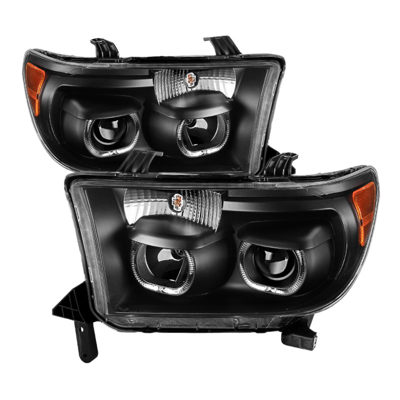 xTune Toyota Tundra 07-13 Projector Headlights Eliminates AFS LED Halo Black PRO-JH-TTUN07-CFB-BK