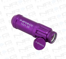 Load image into Gallery viewer, NRG 700 Series M12 X 1.25 Steel Lug Nut w/Dust Cap Cover Set 21 Pc w/Locks & Lock Socket - Purple