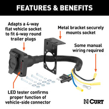 Load image into Gallery viewer, Curt Electrical Adapter w/Tester (4-Way Flat Vehicle to 6-Way Round Trailer)