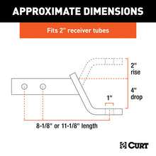 Load image into Gallery viewer, Curt Dual-Length Ball Mount (2in Shank 7500lbs 4in Drop 8-1/8in or 11-1/8in Long)