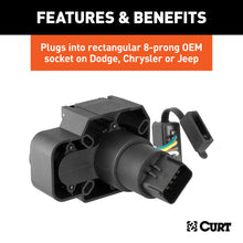 Load image into Gallery viewer, Curt Dual-Output 7 & 4-Way Connector w/Backup Alarm (Plugs into Dodge 8-Prong)