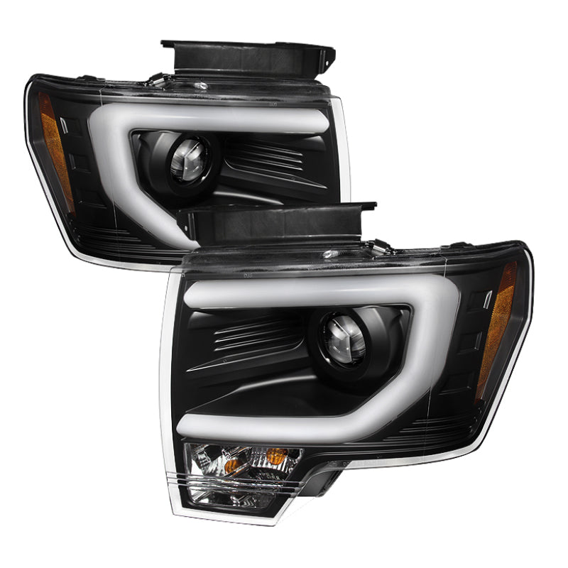 Spyder Ford F150 13-14 Projector Factory Xenon Model- Light Bar DRL Blk PRO-YD-FF15013-LBDRL-HID-BK