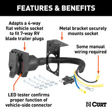 Load image into Gallery viewer, Curt Electrical Adapter w/Tester (4-Way Flat Vehicle to 7-Way RV Blade Trailer)