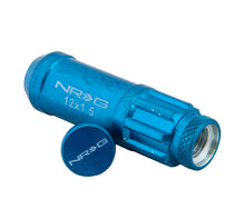 Load image into Gallery viewer, NRG 700 Series M12 X 1.5 Steel Lug Nut w/Dust Cap Cover Set 21 Pc w/Locks & Lock Socket - Blue