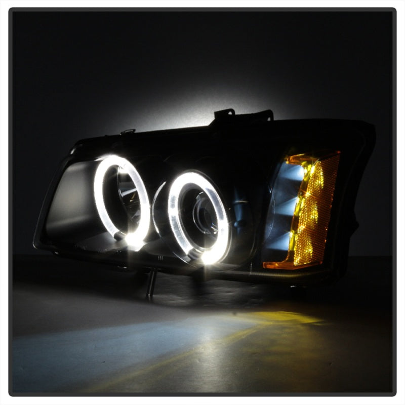 Spyder Chevy Silverado 1500 03-06 Projector LED Halo LED Amber Reflector Blk PRO-YD-CS03-AM-BK