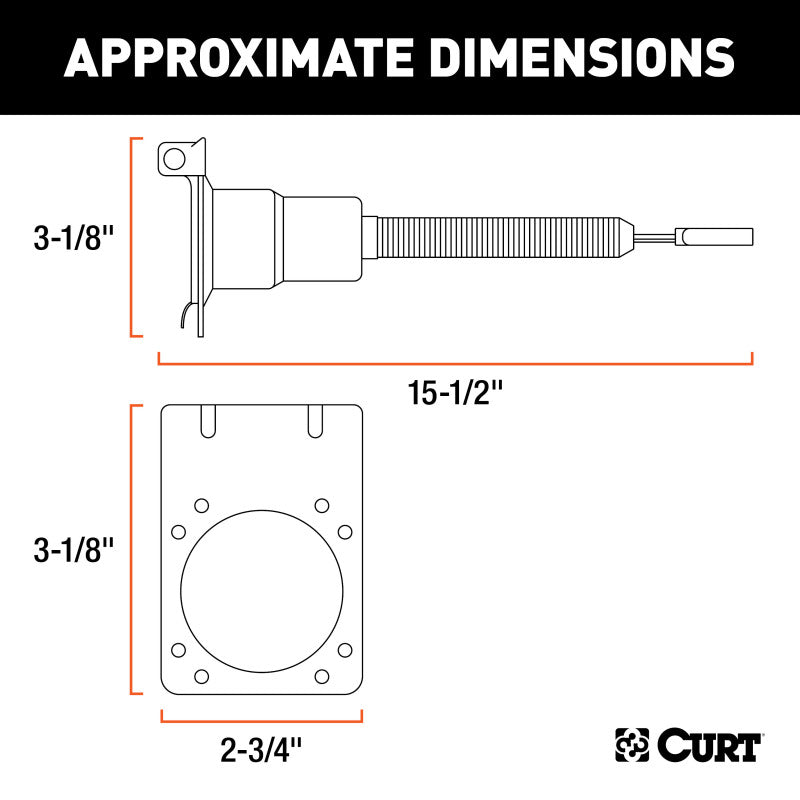 Curt Electrical Adapter w/Bracket (4-Way Flat Vehicle to 7-Way RV Blade Trailer)