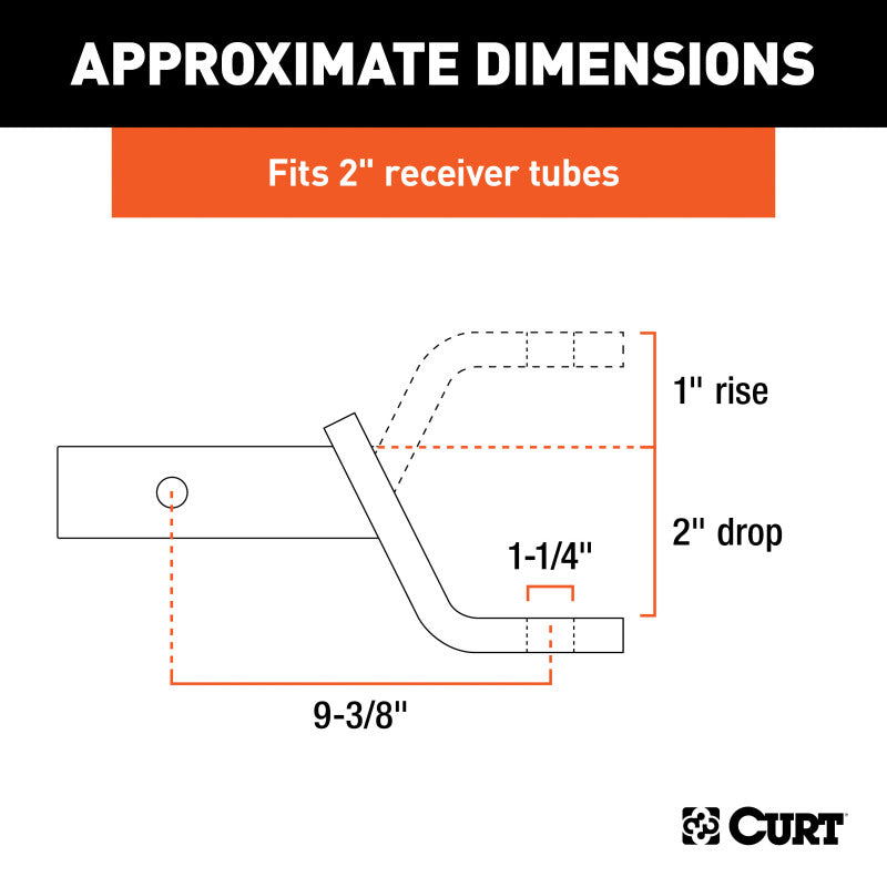 Curt Class 4 Ball Mount (2in Shank 10000lbs 2in Drop 9-3/8in Long)