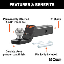 Load image into Gallery viewer, Curt Fusion Ball Mount w/1-7/8in Ball (2in Shank 5000lbs 2in Drop)