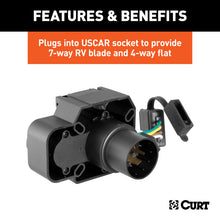 Load image into Gallery viewer, Curt Dual-Output 7 & 4-Way Connector w/Backup Alarm (Plugs into USCAR)