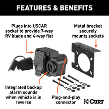 Load image into Gallery viewer, Curt Dual-Output 7 & 4-Way Connector w/Backup Alarm (Plugs into USCAR)