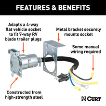 Load image into Gallery viewer, Curt Electrical Adapter w/Bracket (4-Way Flat Vehicle to 7-Way RV Blade Trailer)