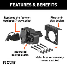 Load image into Gallery viewer, Curt Dual-Output 7 & 4-Way Connector w/Backup Alarm (Plugs into Dodge 8-Prong)
