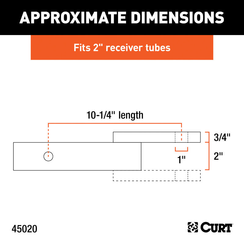 Curt Class 3 Ball Mount (2in Shank 7500lbs 2in Drop 10-1/4in Long)