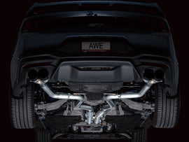 AWE 2024 Ford Mustang GT Fastback S650 RWD Track Edition Cat-Back Exhaust w/ Quad Diamond Black Tips