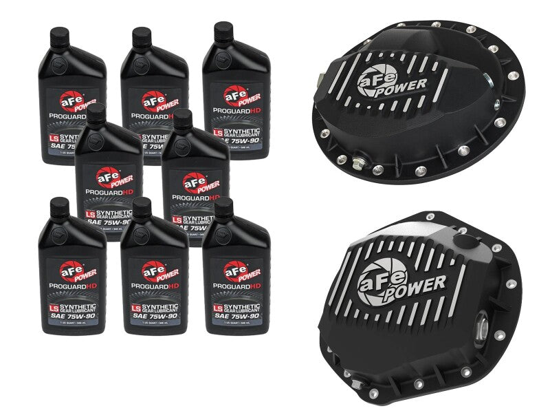 aFe Power Front/Rear Diff Cover Kit w/ Oil 03-13 Dodge L6 Trucks (AAM 9.25-14 & AAM 11.5-14)