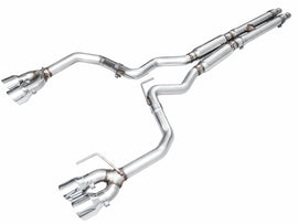 AWE 2024 Ford Mustang GT Fastback S650 RWD Track Edition Cat-Back Exhaust w/ Quad Chrome Silver Tips