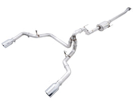 AWE Tuning 0FG 21+ Ford F150 Dual Split Rear Exhaust - 5in Chrome Silver Tips