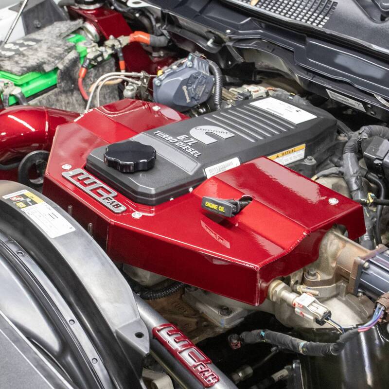 Wehrli 13-23 Dodge Cummins 6.7L Fabricated Aluminum Engine Cover - Fine Texture Black