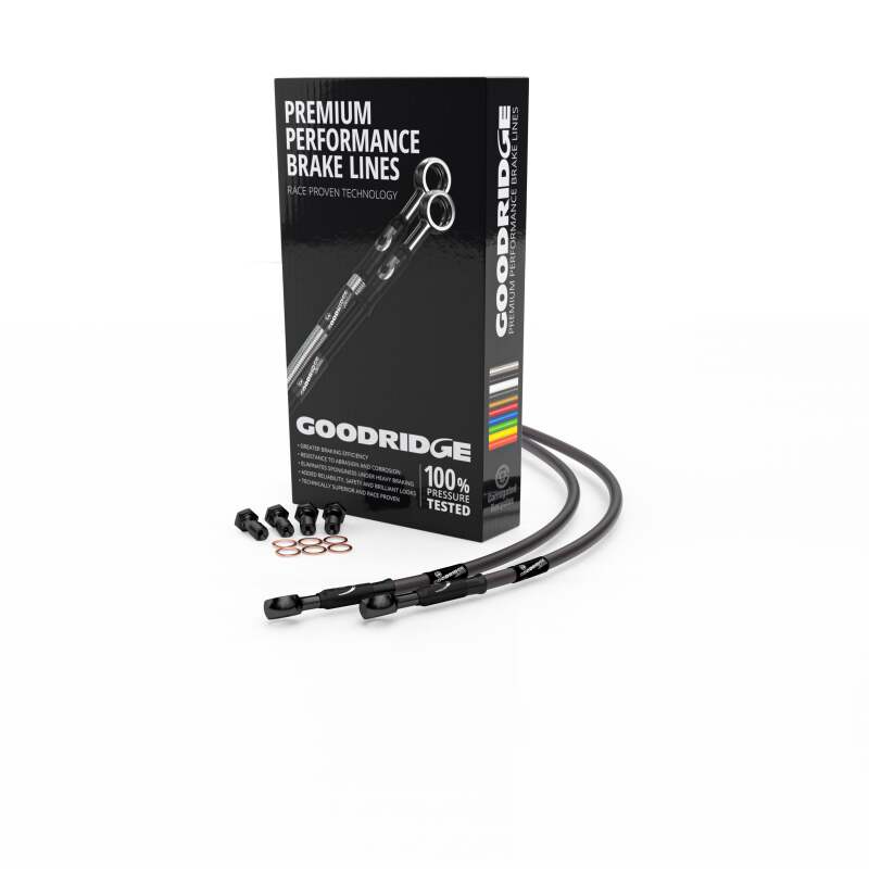 Goodridge 01-05 Yamaha FZS1000 Fazer Carbon Front SS Brake Lines w/Black Fittings