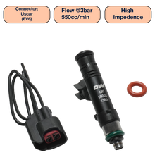 Load image into Gallery viewer, DeatschWerks Universal 550cc Single Fuel Injector / 60mm Length / 14mm O-Ring Seals
