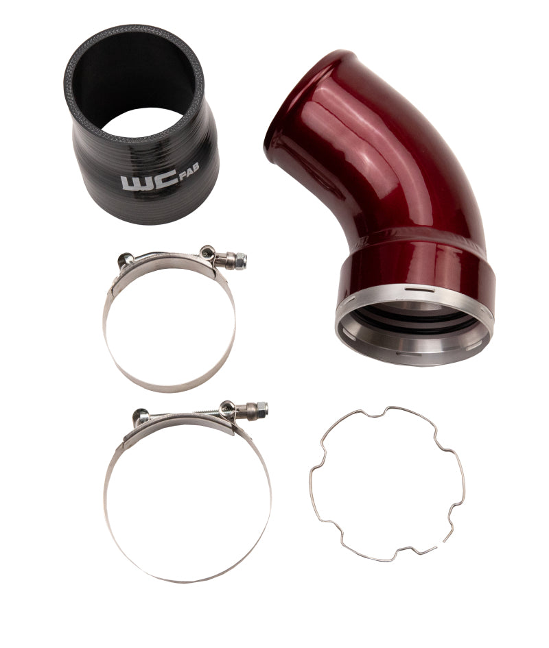 Wehrli 06-10 GM LBZ/LMM Duramax Passenger Side Intercooler Outlet Elbow Kit - WCFab Red