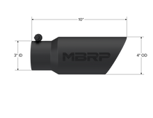 Load image into Gallery viewer, MBRP Universal Tip 4in OD 3in Inlet 10in Length Dual Wall Angled End Black