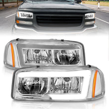 Load image into Gallery viewer, ANZO 99-17 GMC Sierra/Denali Headlights Chrome Amber (w/C Light Bars)