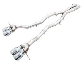 AWE Tuning Track Edition Cat-Back Exhaust for BMW G8X M3/M4 - Chrome Silver Tips