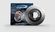 Load image into Gallery viewer, SHW 05-08 Porsche Boxster 2.7L Left Front Cross-Drilled Monobloc Brake Rotor (98735140101)