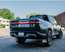 Load image into Gallery viewer, Rally Armor 22-25 Rivian R1T Black UR Mud Flap w/Tangerine Scream Logo