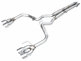AWE 2024 Ford Mustang Dark Horse S650 RWD Track Edition Cat-Back Exhaust w/ Quad Chrome Silver Tips