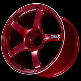 Advan TC4 18x10 +25 5x114.3 Racing Candy Red and Ring Wheel