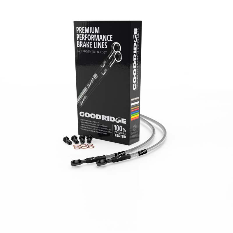 Goodridge 00-03 Honda CBR900R Y-R3 Clear Race Front SS Brake Lines w/Black Fittings