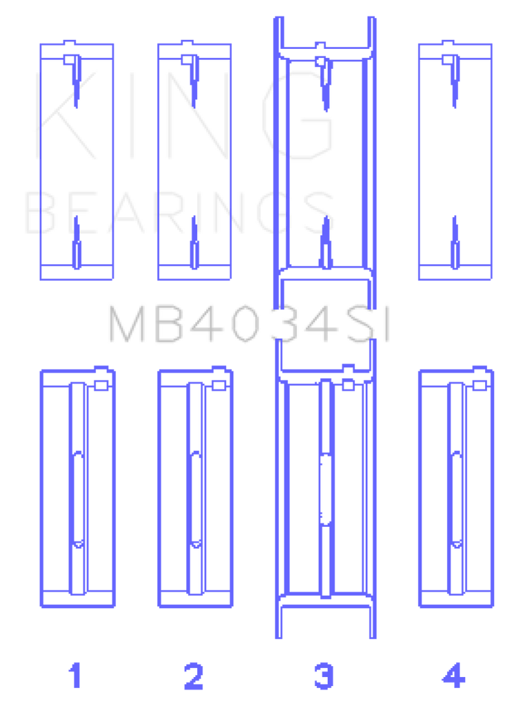 King Engine Bearings Ford 232 (Size 0.25) Main Bearing Set