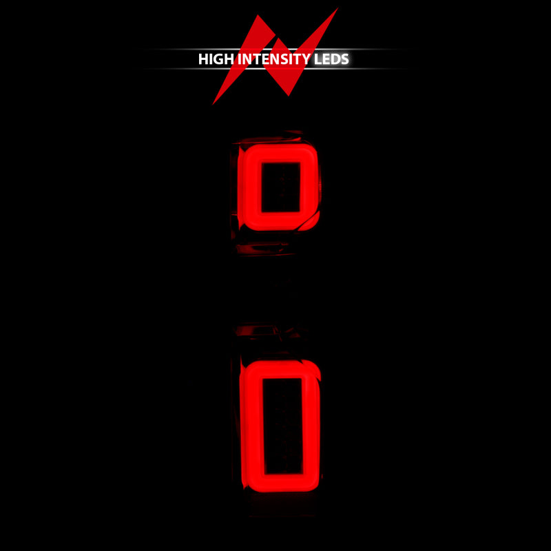 ANZO 19-21 Chevy Silverado Full LED Taillights Chrome Housing Red/Clear Lens G2 (w/C light Bars)