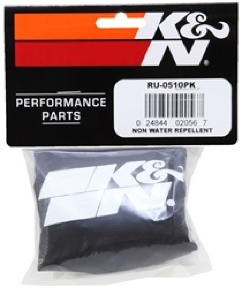 K&N Round Straight - Black - 3.5in ID x 5in H - PreCharger Air Filter Wrap Blue