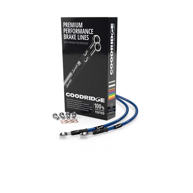 Goodridge Suzuki GT550A Electric Blue Front SS Brake Lines