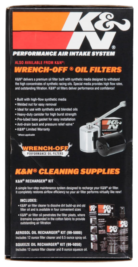 K&N Street Metal Intake System for 02-06 Harley-Davidson Road King F/I 88cl Side Draft Dyna/Softail