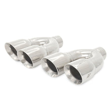 Load image into Gallery viewer, Mishimoto Universal Steel Muffler Tip 2.5in Inlet Dual Y Polished